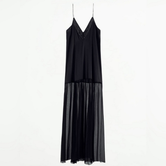 Zara Mulberry Silk Dress Black Size M - Picture 10 of 16
